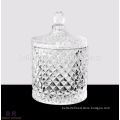 tall crystal cut glass lidded jars